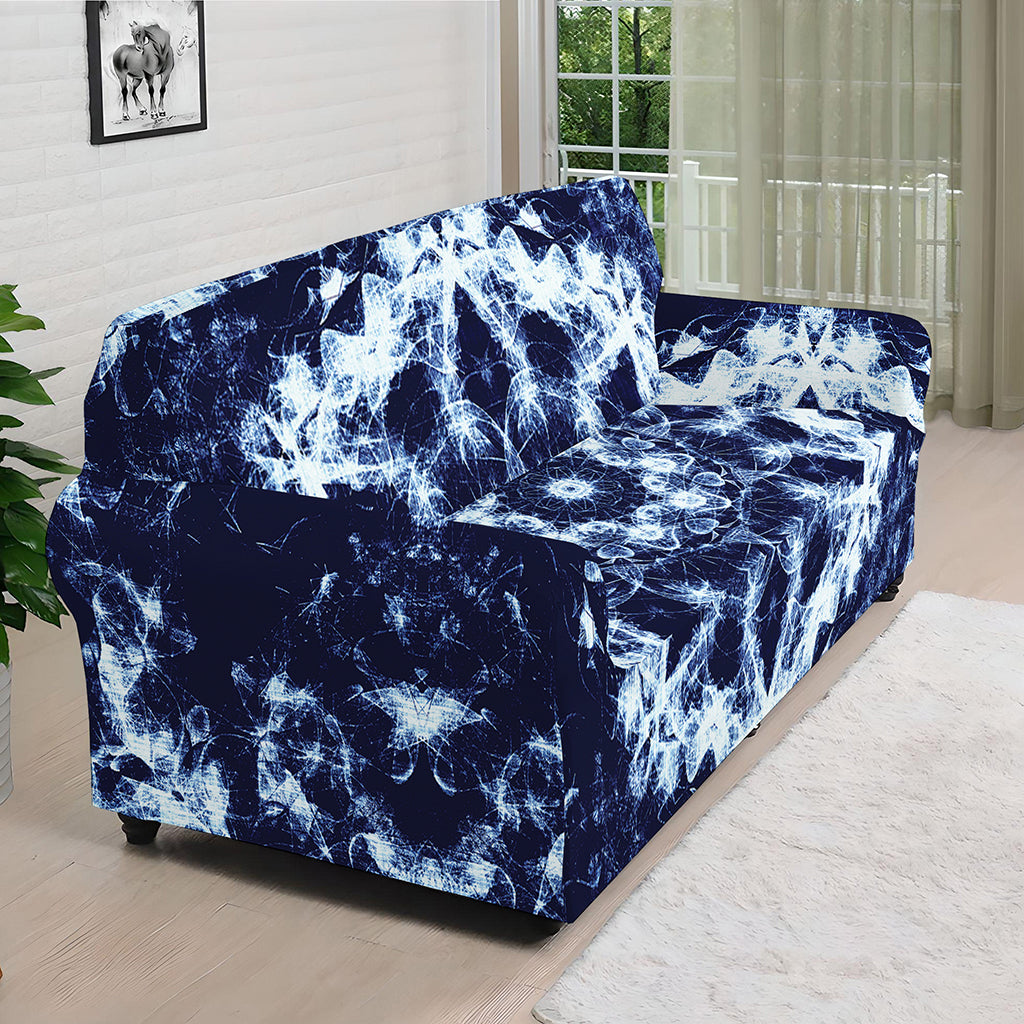Blue Winter Mandala Print Sofa Cover