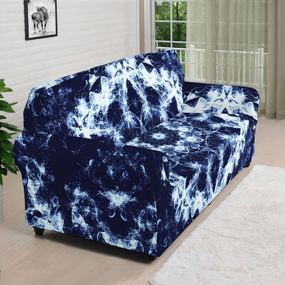 Blue Winter Mandala Print Sofa Cover