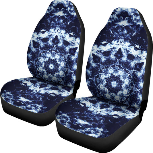 Blue Winter Mandala Print Universal Fit Car Seat Covers