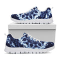 Blue Winter Mandala Print White Running Shoes