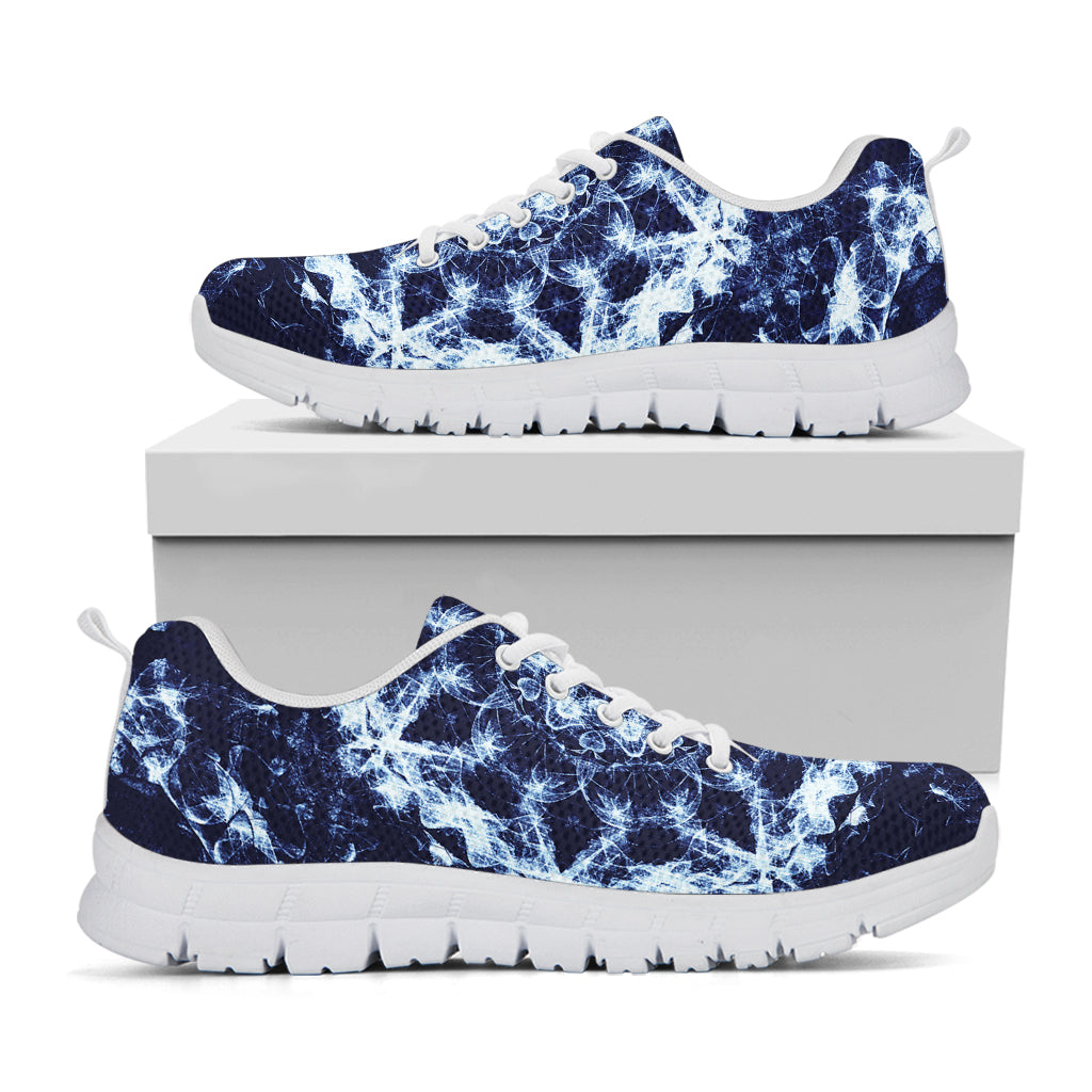 Blue Winter Mandala Print White Sneakers