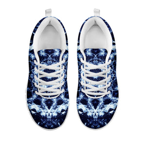 Blue Winter Mandala Print White Sneakers