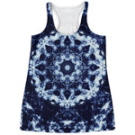 Blue Winter Mandala Print Women's Racerback Tank Top