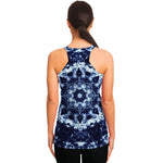 Blue Winter Mandala Print Women's Racerback Tank Top