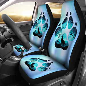 Blue Wolf Spirit Paw Universal Fit Car Seat Covers GearFrost