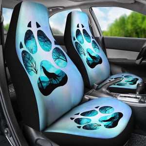 Blue Wolf Spirit Paw Universal Fit Car Seat Covers GearFrost