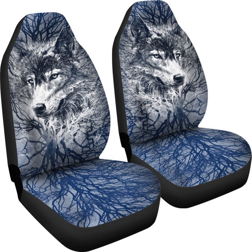 Blue Wolf Spirit Universal Fit Car Seat Covers GearFrost