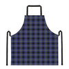 Blue Yellow And Black Plaid Print Apron