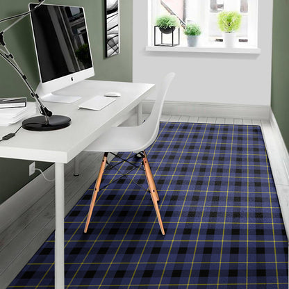 Blue Yellow And Black Plaid Print Area Rug