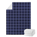 Blue Yellow And Black Plaid Print Blanket