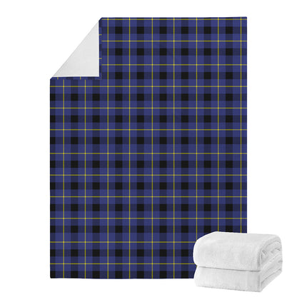 Blue Yellow And Black Plaid Print Blanket