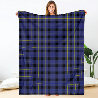 Blue Yellow And Black Plaid Print Blanket