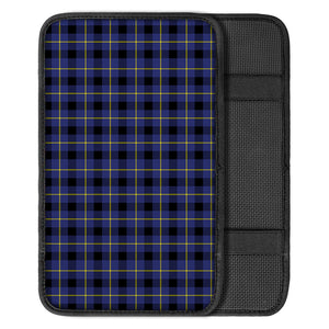 Blue Yellow And Black Plaid Print Car Center Console Cover