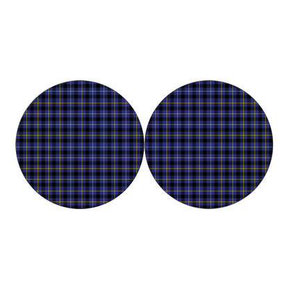 Blue Yellow And Black Plaid Print Car Coasters
