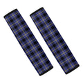 Blue Yellow And Black Plaid Print Car Seat Belt Covers