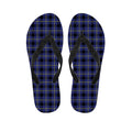 Blue Yellow And Black Plaid Print Flip Flops