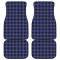 Blue Yellow And Black Plaid Print Front and Back Car Floor Mats