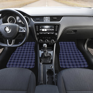 Blue Yellow And Black Plaid Print Front and Back Car Floor Mats