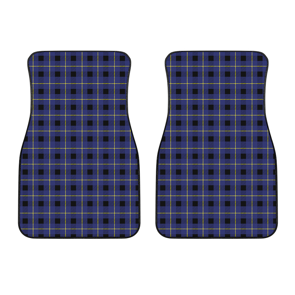 Blue Yellow And Black Plaid Print Front Car Floor Mats