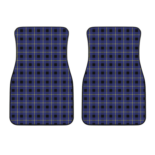 Blue Yellow And Black Plaid Print Front Car Floor Mats