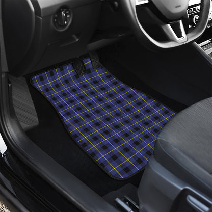 Blue Yellow And Black Plaid Print Front Car Floor Mats