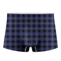 Blue Yellow And Black Plaid Print Men's Boxer Briefs