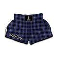 Blue Yellow And Black Plaid Print Muay Thai Boxing Shorts