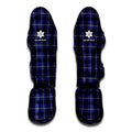 Blue Yellow And Black Plaid Print Muay Thai Shin Guards