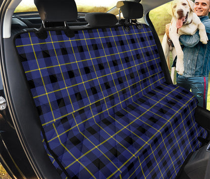 Blue Yellow And Black Plaid Print Pet Car Back Seat Cover