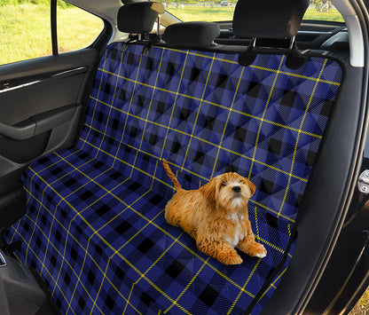 Blue Yellow And Black Plaid Print Pet Car Back Seat Cover