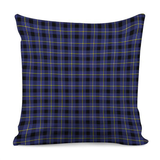 Blue Yellow And Black Plaid Print Pillow Cover