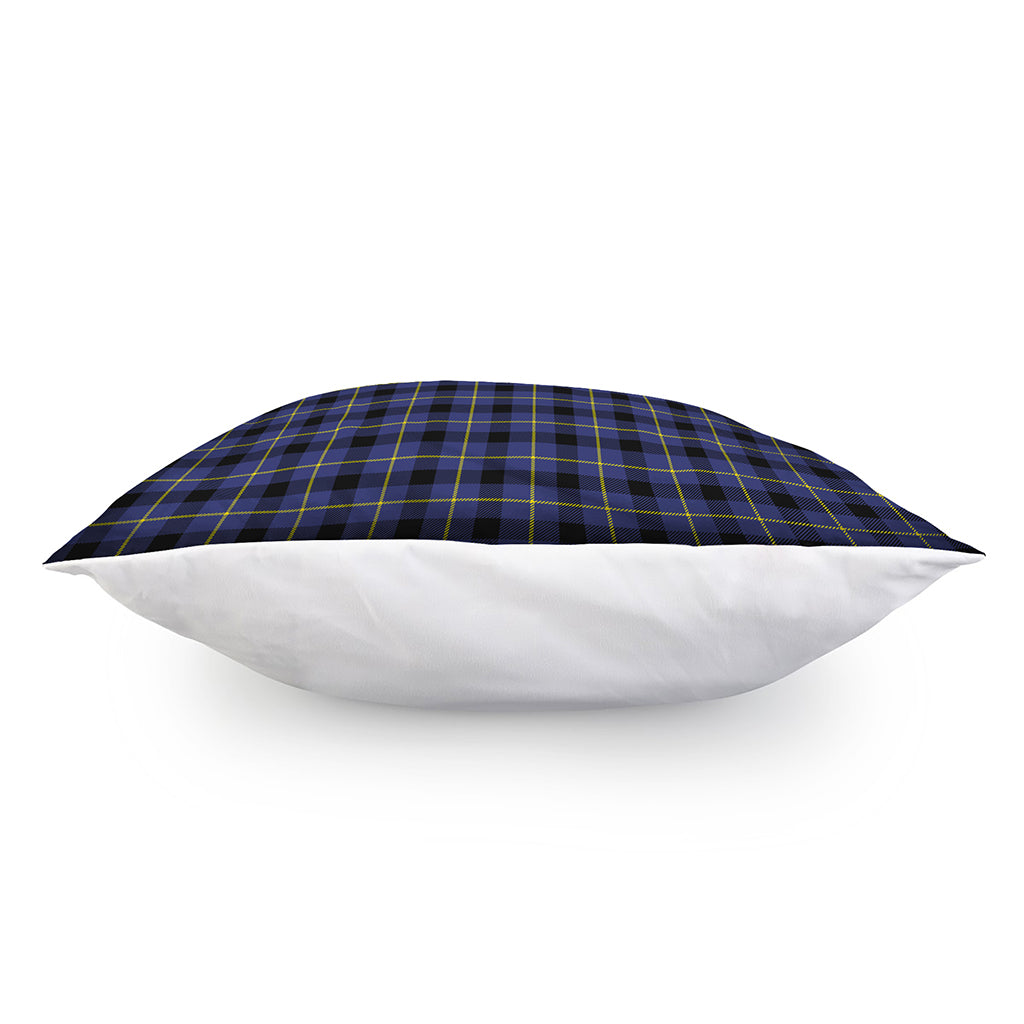 Blue Yellow And Black Plaid Print Pillow Cover
