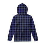 Blue Yellow And Black Plaid Print Pullover Hoodie