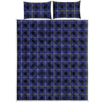 Blue Yellow And Black Plaid Print Quilt Bed Set