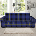 Blue Yellow And Black Plaid Print Sofa Slipcover