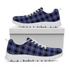 Blue Yellow And Black Plaid Print White Sneakers