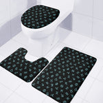 Blue Zodiac Symbols Pattern Print 3 Piece Bath Mat Set