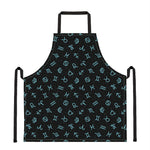 Blue Zodiac Symbols Pattern Print Apron