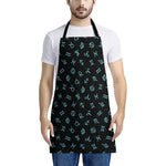 Blue Zodiac Symbols Pattern Print Apron