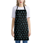 Blue Zodiac Symbols Pattern Print Apron