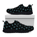 Blue Zodiac Symbols Pattern Print Black Running Shoes