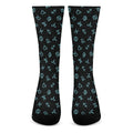 Blue Zodiac Symbols Pattern Print Crew Socks