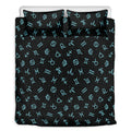 Blue Zodiac Symbols Pattern Print Duvet Cover Bedding Set