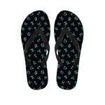 Blue Zodiac Symbols Pattern Print Flip Flops
