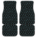 Blue Zodiac Symbols Pattern Print Front and Back Car Floor Mats