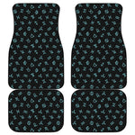 Blue Zodiac Symbols Pattern Print Front and Back Car Floor Mats