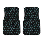 Blue Zodiac Symbols Pattern Print Front Car Floor Mats