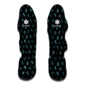 Blue Zodiac Symbols Pattern Print Muay Thai Shin Guards