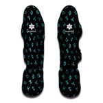 Blue Zodiac Symbols Pattern Print Muay Thai Shin Guard