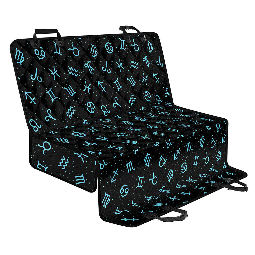 Blue Zodiac Symbols Pattern Print Pet Car Back Seat Cover